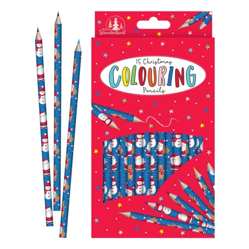 12 x Christmas Colouring Pencils 15pk