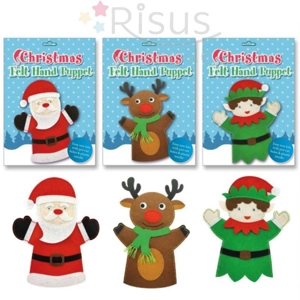 12 x Christmas Felt Hand Puppet Craft Kits