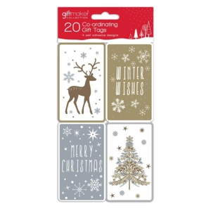 25 x Self Adhesive Mixed Metallics Gift Tags 20pk