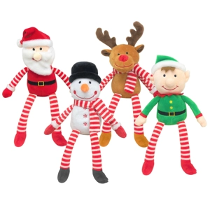 12 x Christmas Stripey Legs Plush Toys 15cm