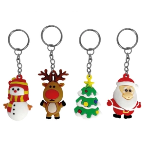 12 x Christmas 3D Keyrings