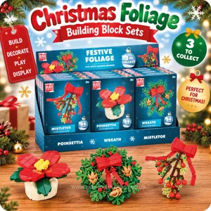 12 x Christmas Foliage Building Block Sets