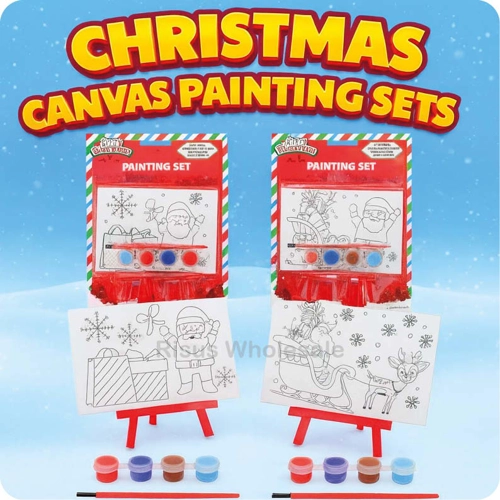 12 x Christmas Canvas Painting Sets