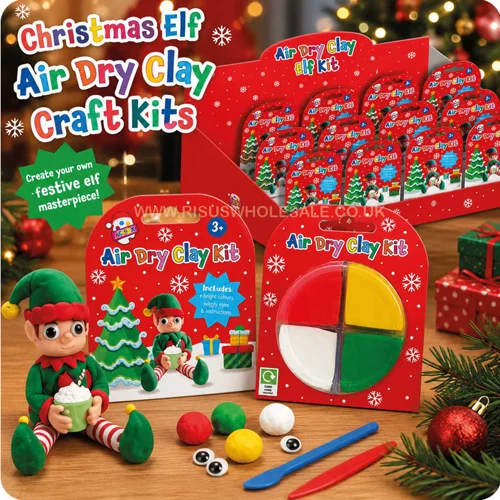 12 x Christmas Elf Air Dry Clay Craft Sets