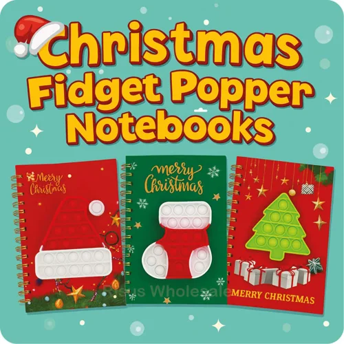 12 x Christmas Fidget Popper Notebooks