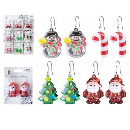 36 x Flashing Christmas Earrings