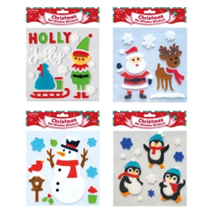 24 x Christmas Window Gel Stickers