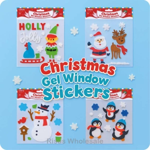 24 x Christmas Window Gel Stickers