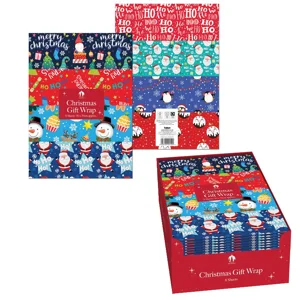 50 x Cute Christmas Gift Wrap Sheets 8pk
