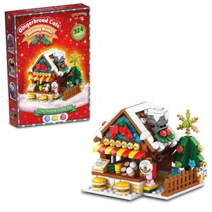 6 x Christmas Gingerbread Café Building Bricks Set