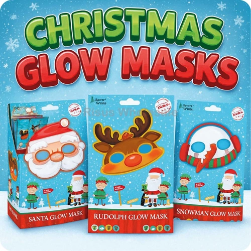 24 x Christmas Glow Stick Masks