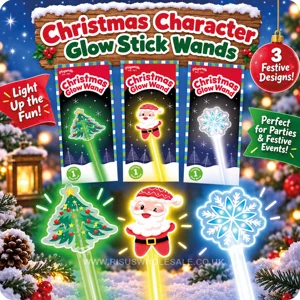 12 x Christmas Character Glow Wands