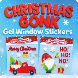 24 x Christmas Gonk Window Gel Stickers