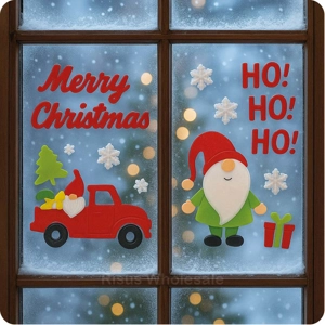 24 x Christmas Gonk Window Gel Stickers