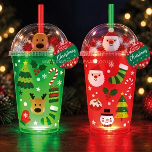 8 x Christmas Light Up Cold Drinks Cups