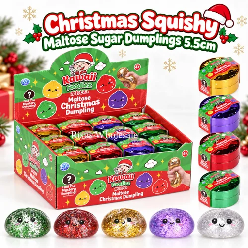 24 x Christmas Maltose Squishy Dumplings 5.5cm