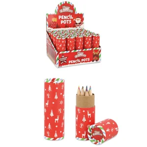 20 x Christmas Mini Colouring Pencil Pots