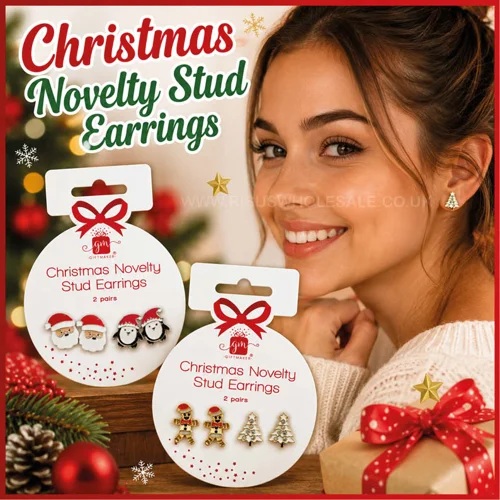 24 x Christmas Novelty Stud Earrings 2pk