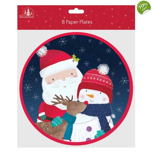 12 x Christmas Paper Plates 8pk
