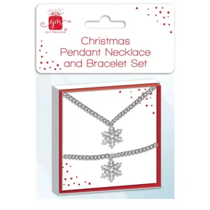 24 x Christmas Pendant Necklace & Bracelet Sets