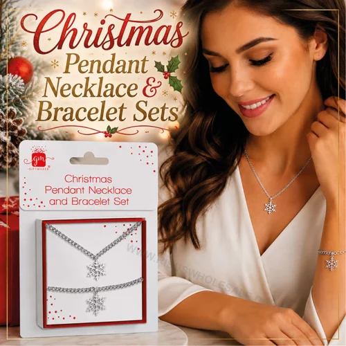 24 x Christmas Pendant Necklace & Bracelet Sets