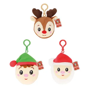 12 x Christmas Plushies With Keyclip 8cm