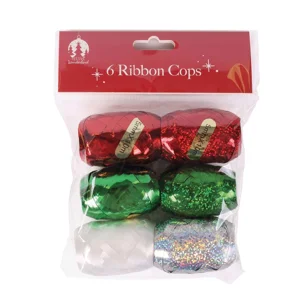 12 x Ribbon Cops 6pk Red/Green/Silver
