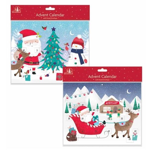 12 x Cardboard Santa Advent Calendar