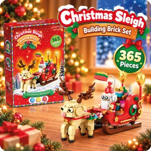 6 x Christmas Sleigh Building Bricks Set