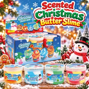 24 x Scented Christmas Butter Slime Tubs 75g