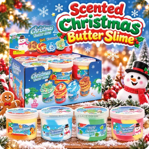 24 x Scented Christmas Butter Slime Tubs 75g