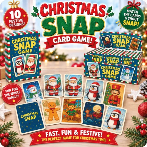 12 x Christmas Snap Card Games