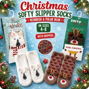 30 x Christmas Softy Slipper Socks