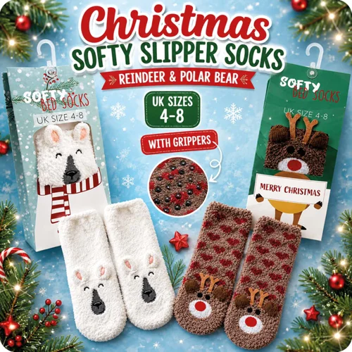 30 x Christmas Softy Slipper Socks