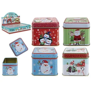 12 x Christmas Storage Tins 7.5cm