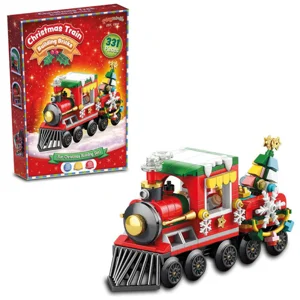 6 x Christmas Train Building Bricks Set