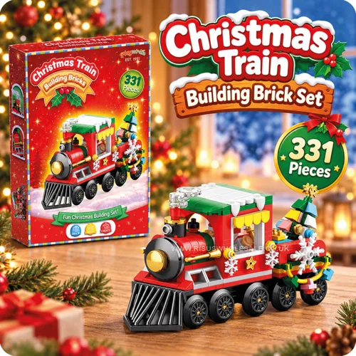 6 x Christmas Train Building Bricks Set