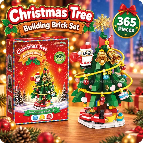 6 x Christmas Tree Building Bricks Set
