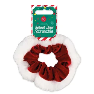 24 x Velvet Christmas Hair Scrunchies