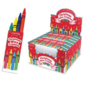 100 x Christmas Wax Crayons 4pk