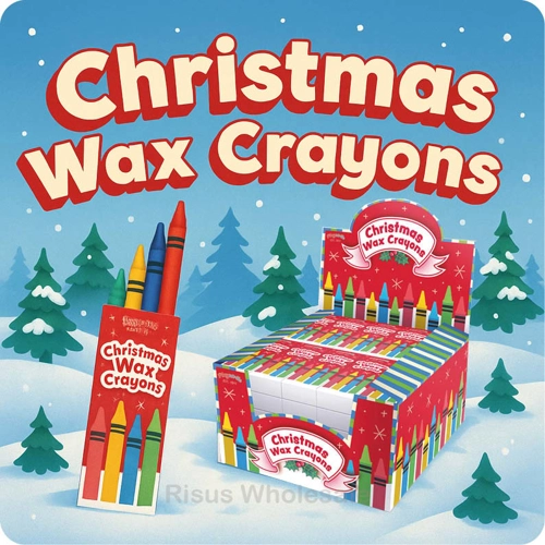 100 x Christmas Wax Crayons 4pk