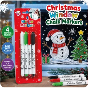 12 x Christmas Window Chalk Markers 4pk