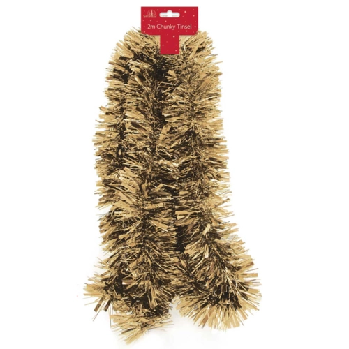 12 x Chunky Gold Tinsel 2m
