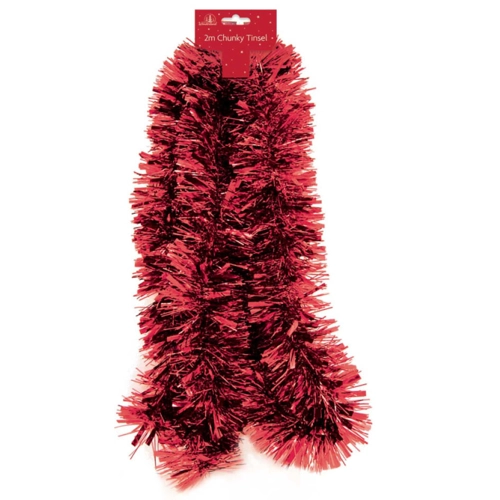 12 x Chunky Red Tinsel 2m