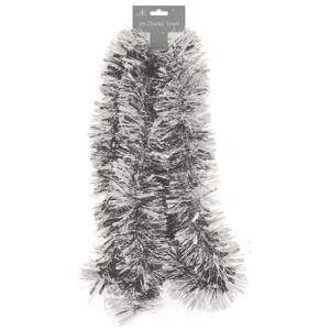 12 x Chunky Silver Tinsel 2m