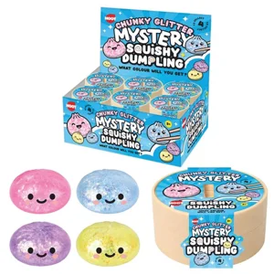 12 x Chunky Glitter Mystery Squishy Dumplings 8.5cm