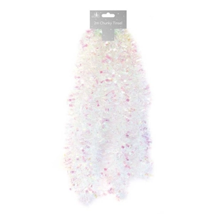 12 x Chunky White Tinsel 2m