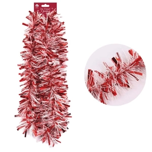 12 x Chunky Red & White Tinsel 2m