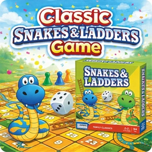 6 x Classic Snakes & Ladders Board Games