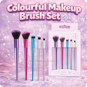 12 x Colourful Makeup Brush Set 5pk